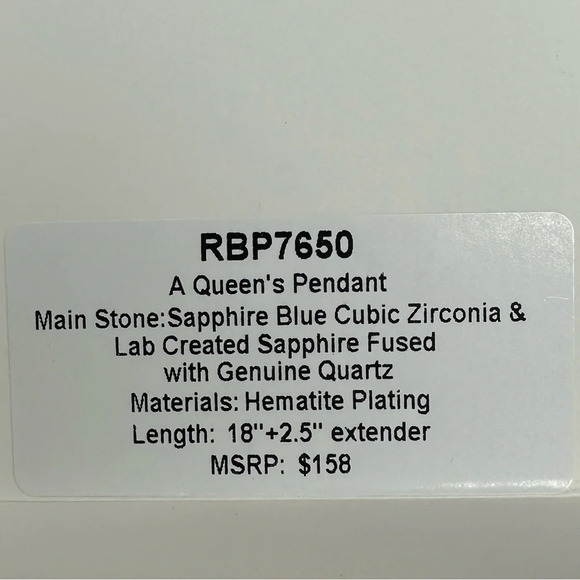 Bomb Party Reign Villain Collection A Queen's Pendant RBP7650 Sapphire Blue NWT - Picture 8 of 8